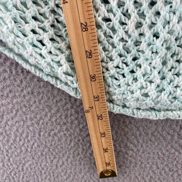 Tommy Bahama Sweater Womens Extra Large Blue Crochet Open Knit Linen Blend Beach - Picture 8 of 9